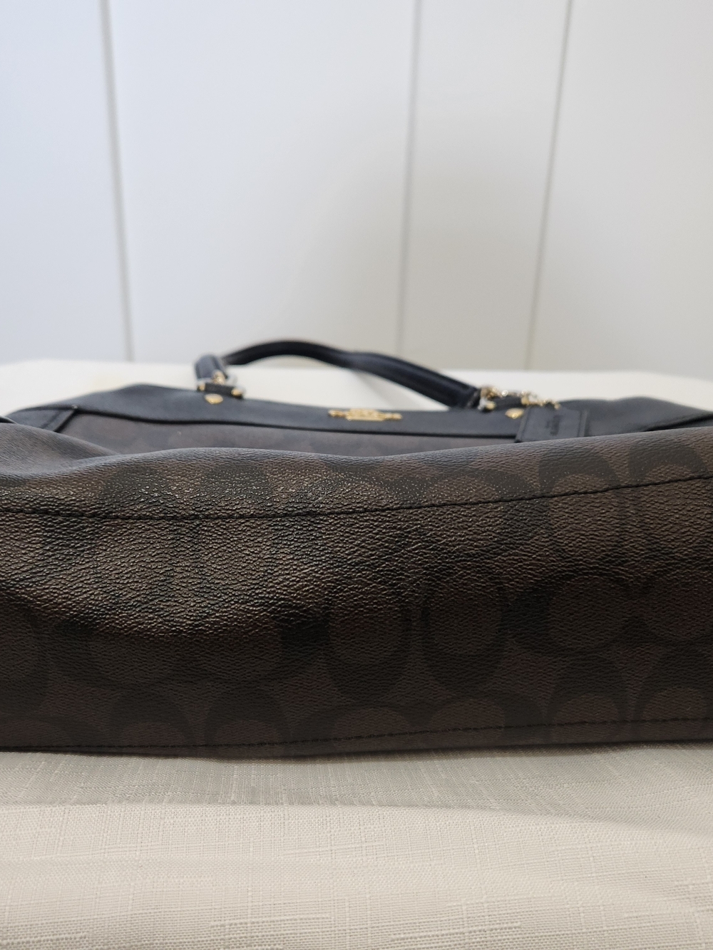 COACH Brooke Carryall Signature Canvas and Leather Tote Bag in Brown/Black - Picture 10 of 15